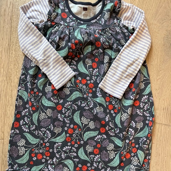 Tea Collection Bundle of SEVEN Girls Long Sleeve Dresses - Purple, Grey - Picture 9 of 9